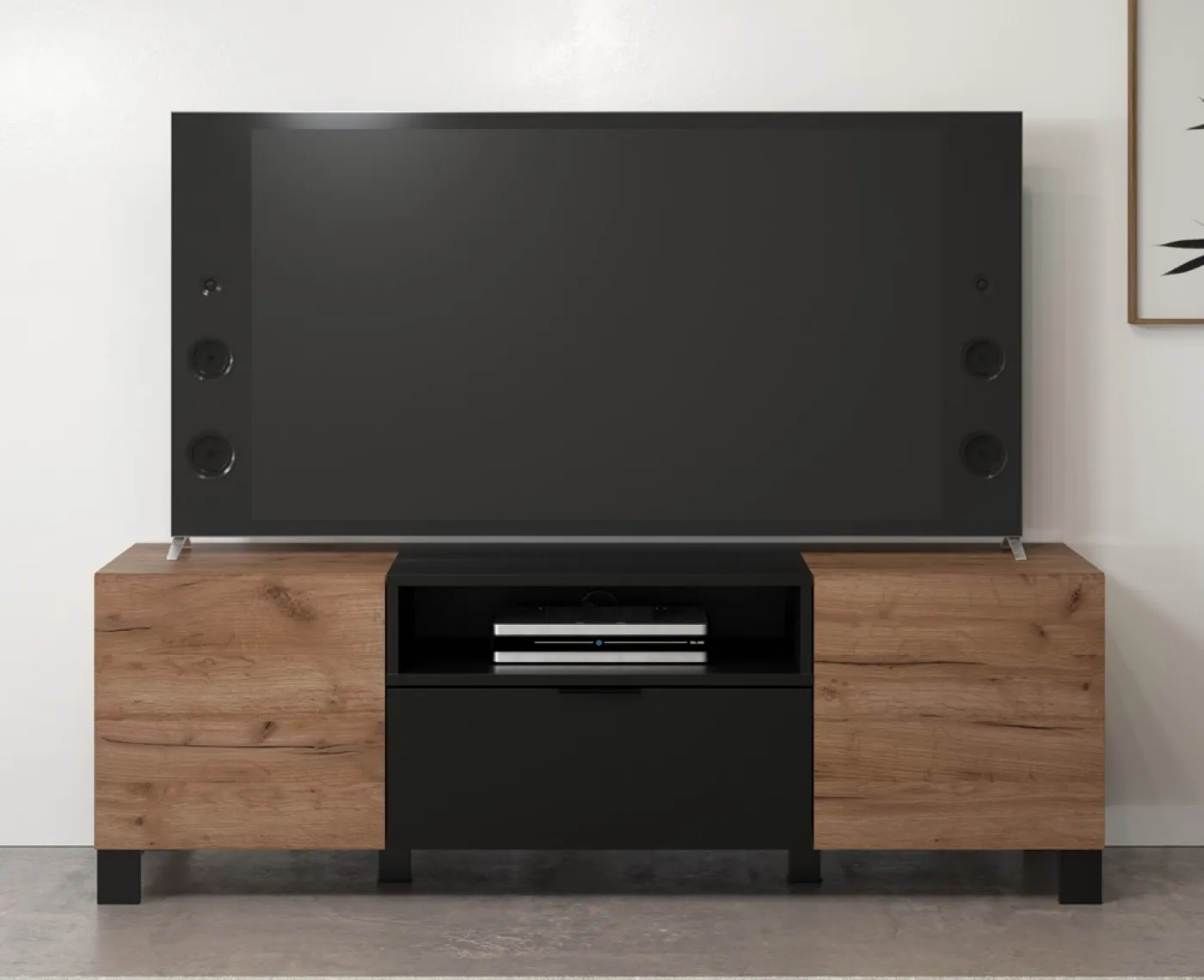 TV-Lowboard Kendo | Eiche Tabak / Schwarz matt