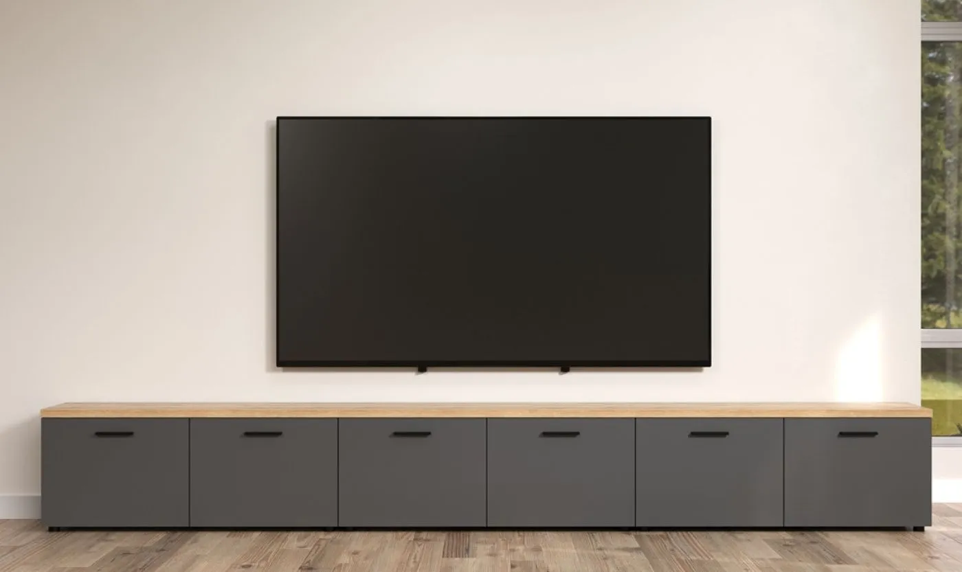 TV-Möbel Baggio | Anthrazit / Coast Evoke Oak | 3-teilig