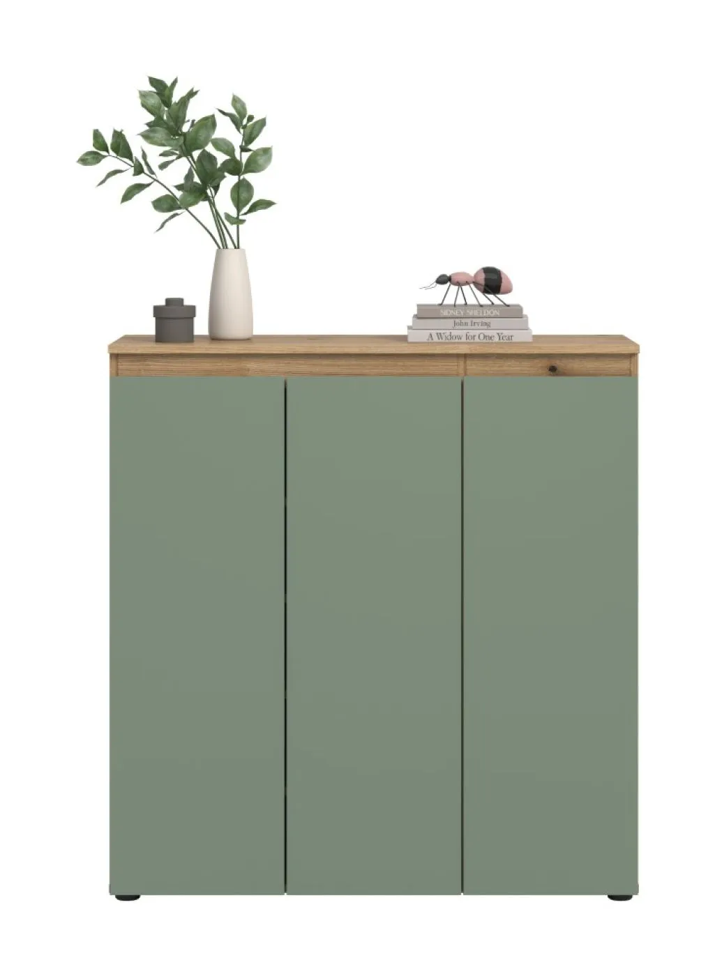 Universalschrank Scarpa | 105 x 110cm | Smoke green / Evoke Eiche