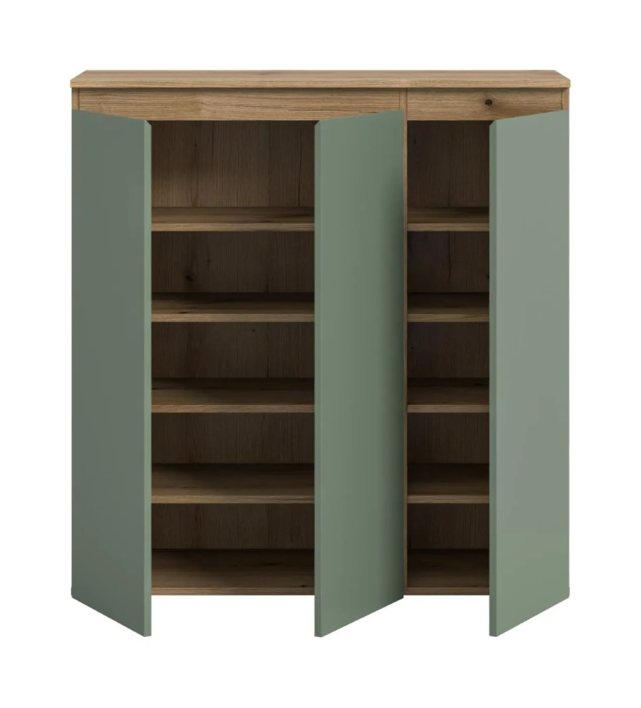 Universalschrank Scarpa | 105 x 110cm | Smoke green / Evoke Eiche