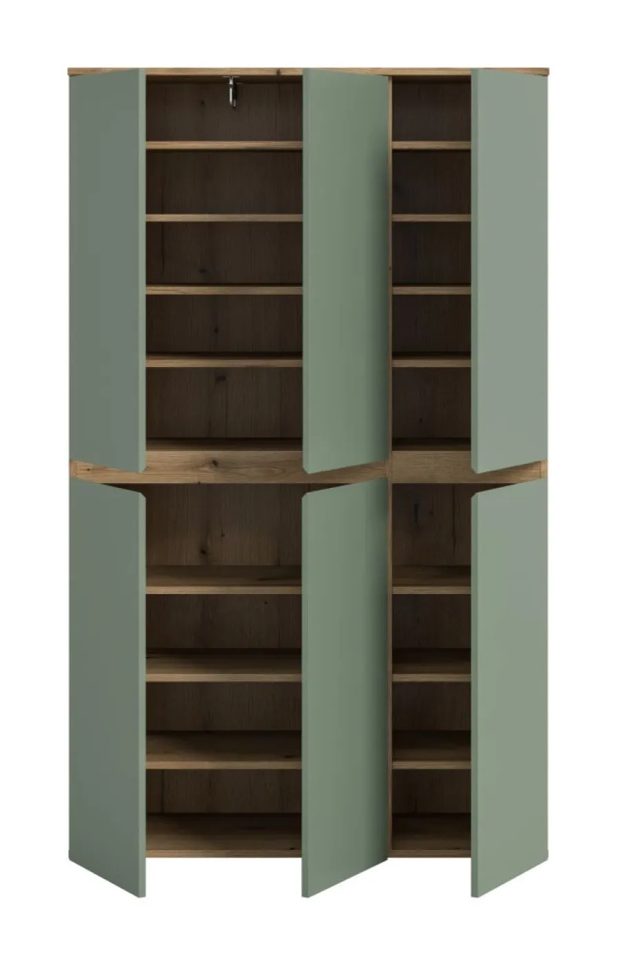 Universalschrank Scarpa | 105 x 175cm | Smoke green / Evoke Eiche