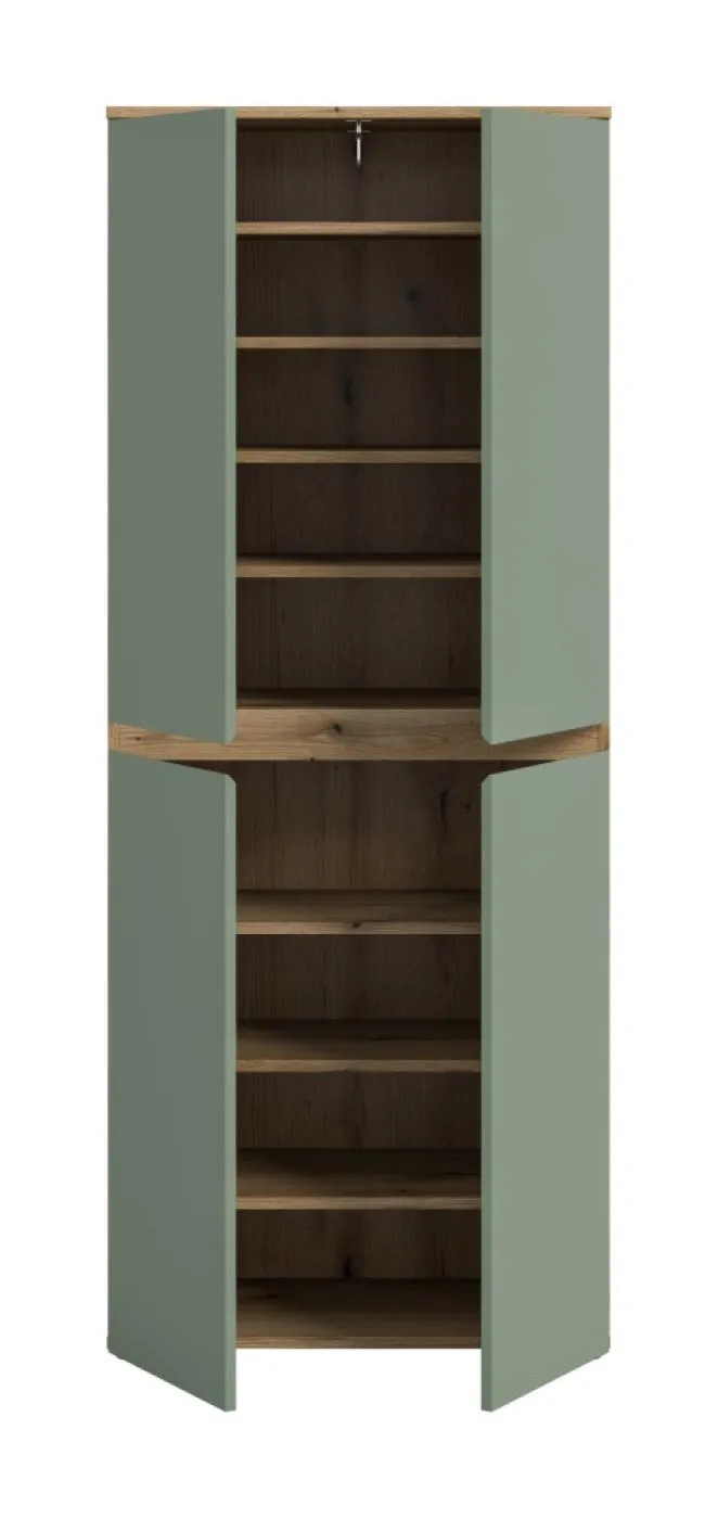 Universalschrank Scarpa | 70 x 175cm | Smoke green / Evoke Eiche