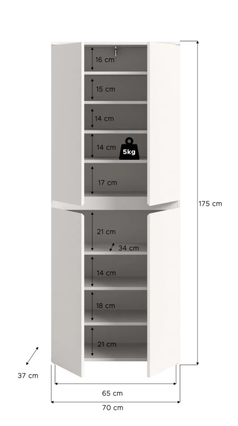 Universalschrank Scarpa | 70 x 175cm | weiß
