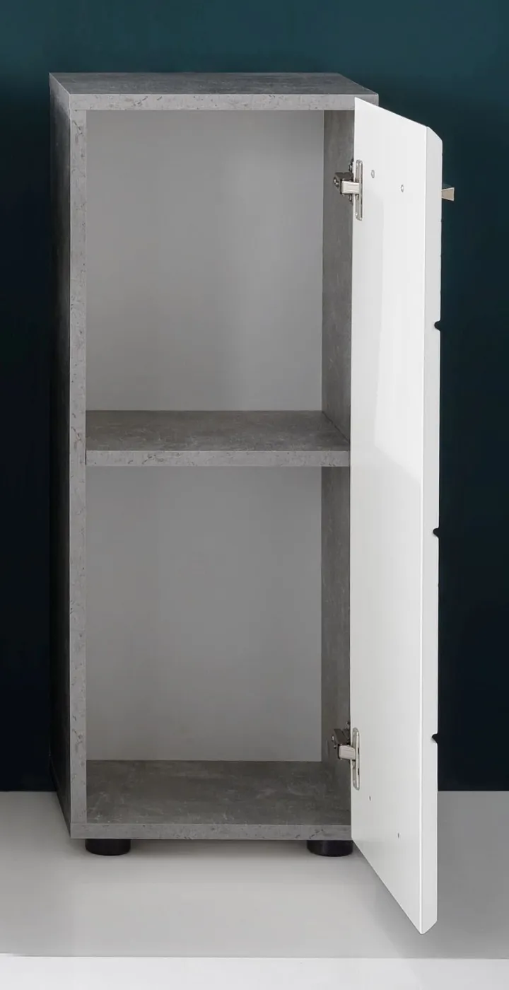 Unterschrank Nano | weiß Hochglanz / Beton Stone