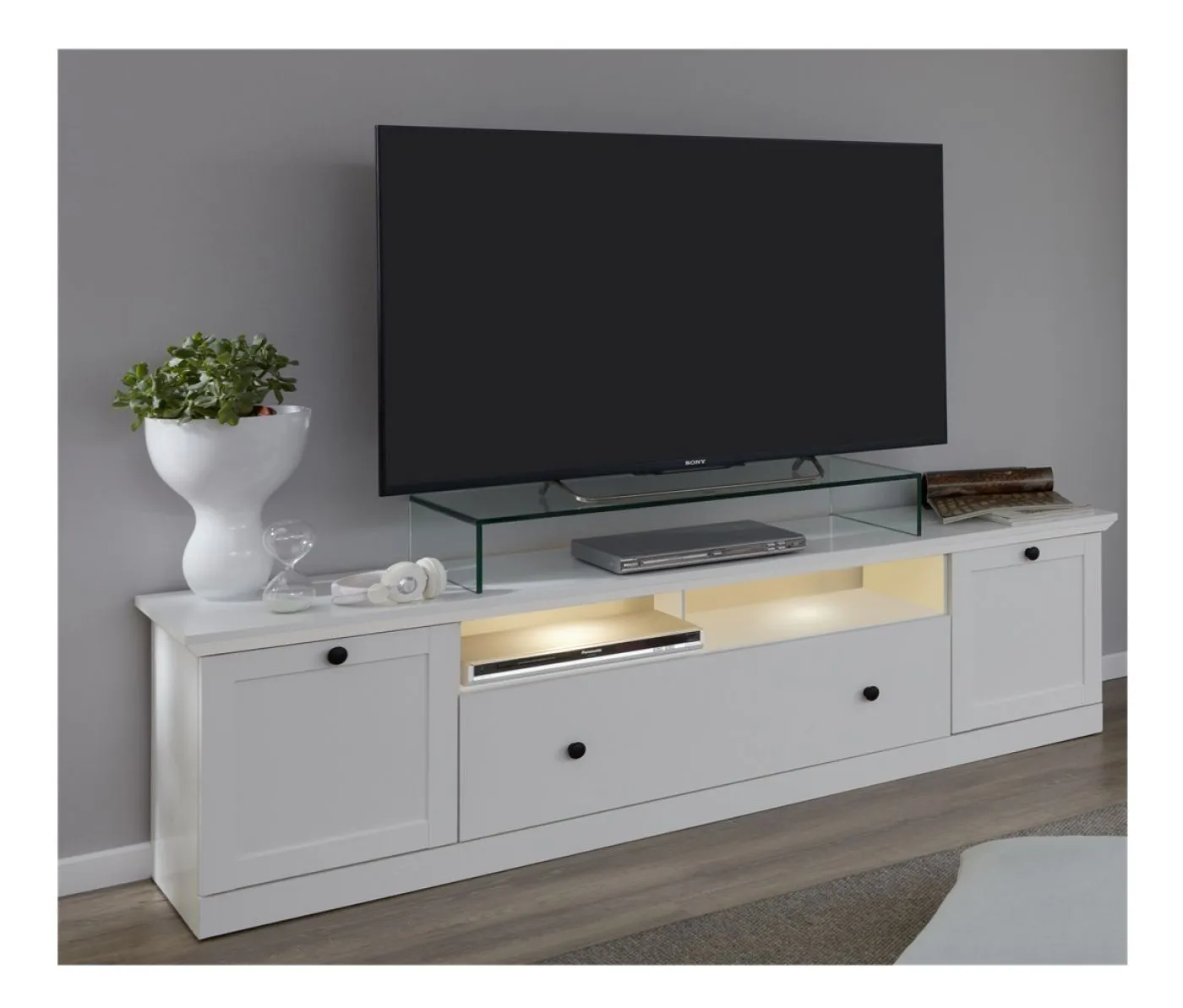 Vitrine Baxter 2 | Landhausstil | weiß | LED Beleuchtung