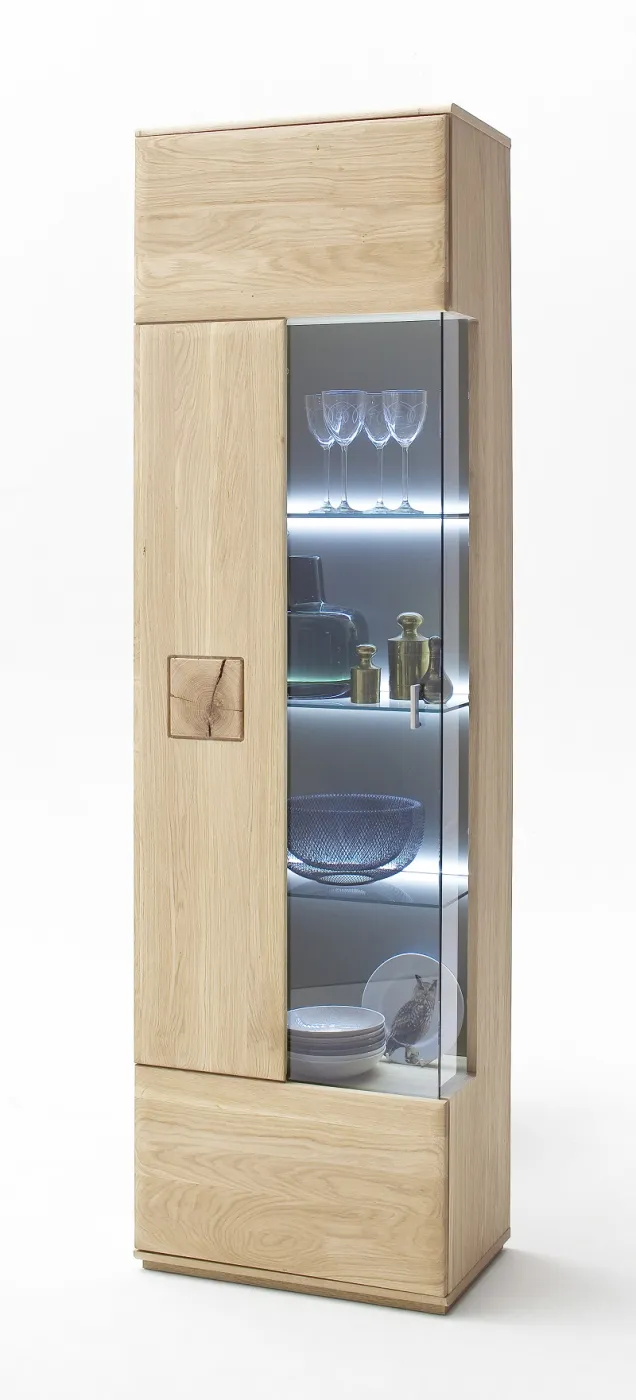 Vitrine Bologna | Eiche Bianco | ohne Beleuchtung