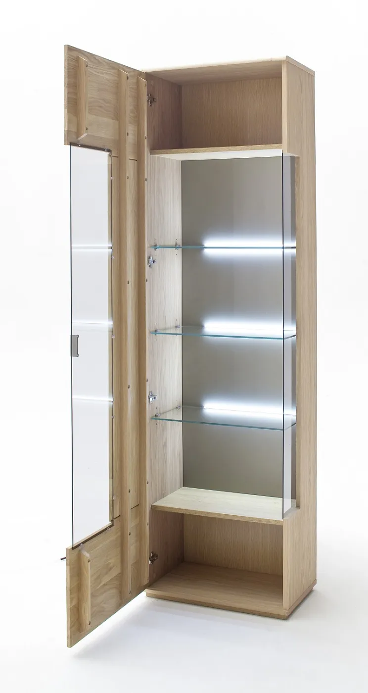 Vitrine Bologna | Eiche Bianco | ohne Beleuchtung