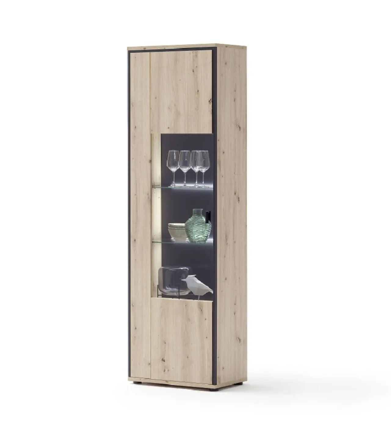 Vitrine Buenos Aires | Balkeneiche | ohne Beleuchtung