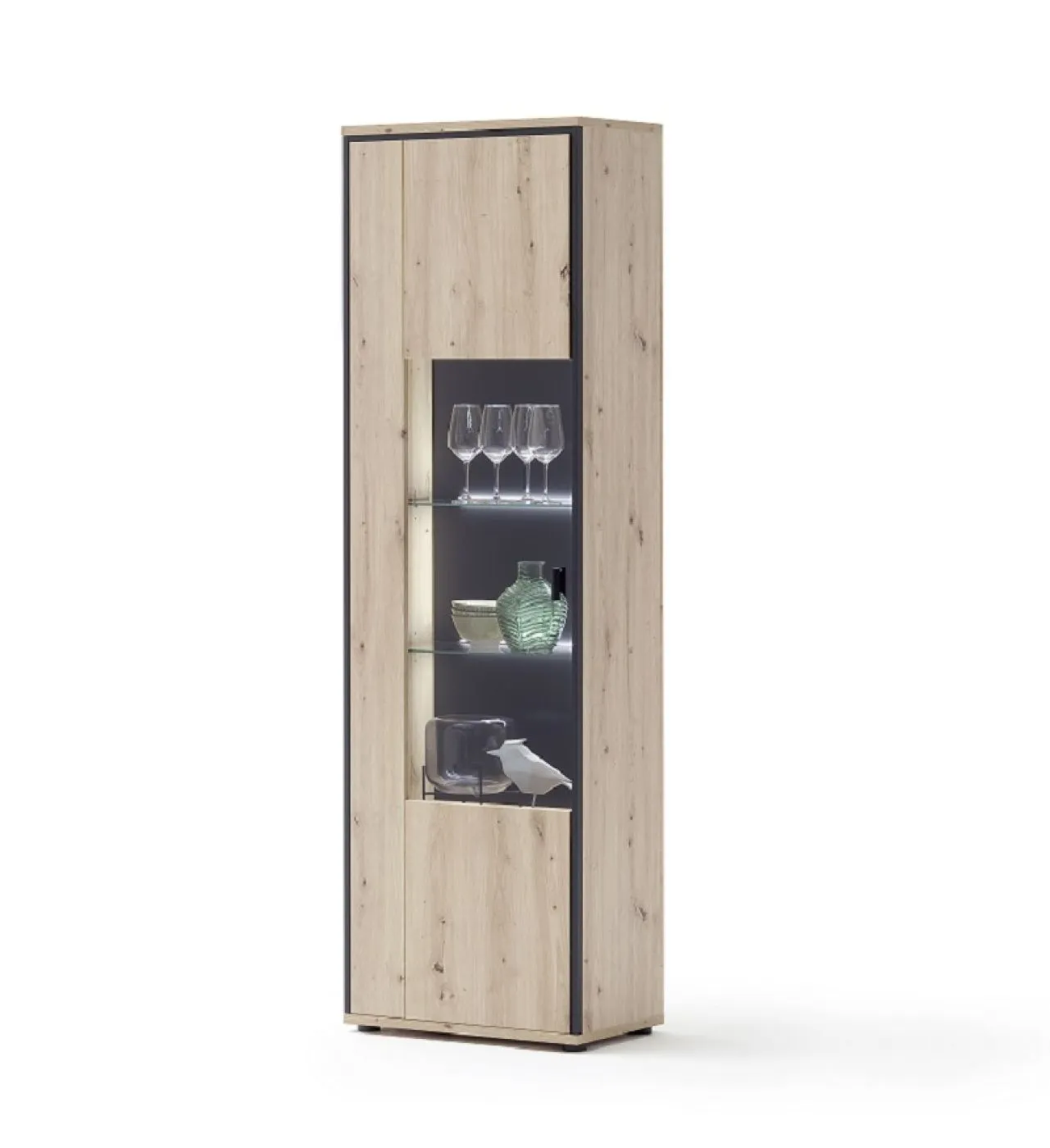 Vitrine Buenos Aires | Balkeneiche | ohne Beleuchtung