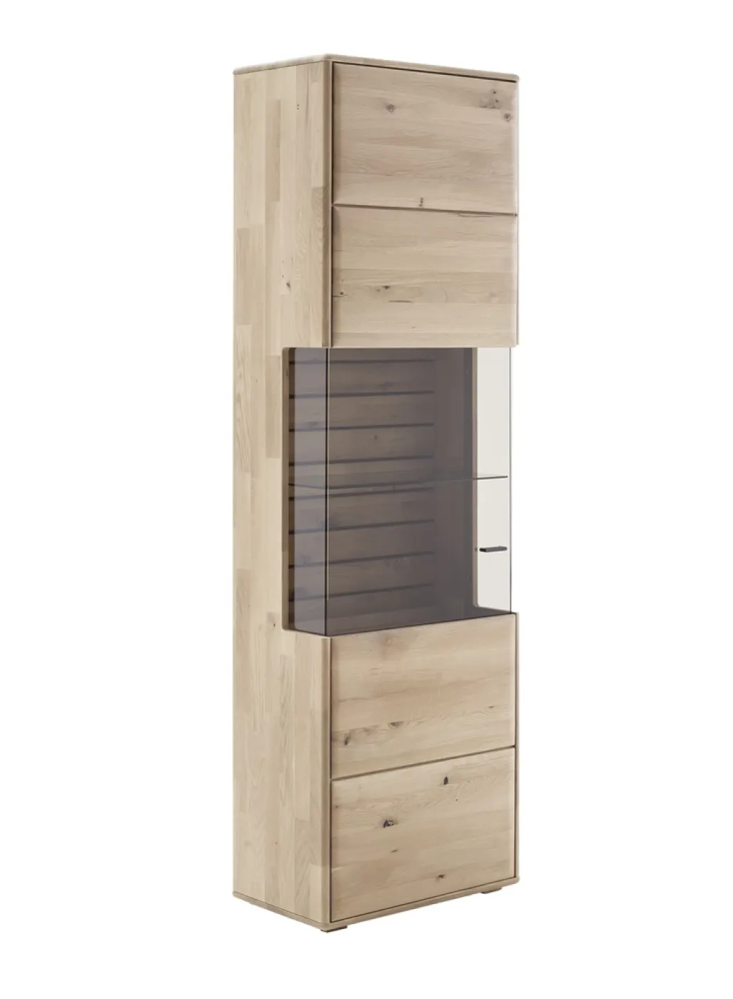 Vitrine Girona | Ast / Balkeneiche | mit LED Bandbeleuchtung