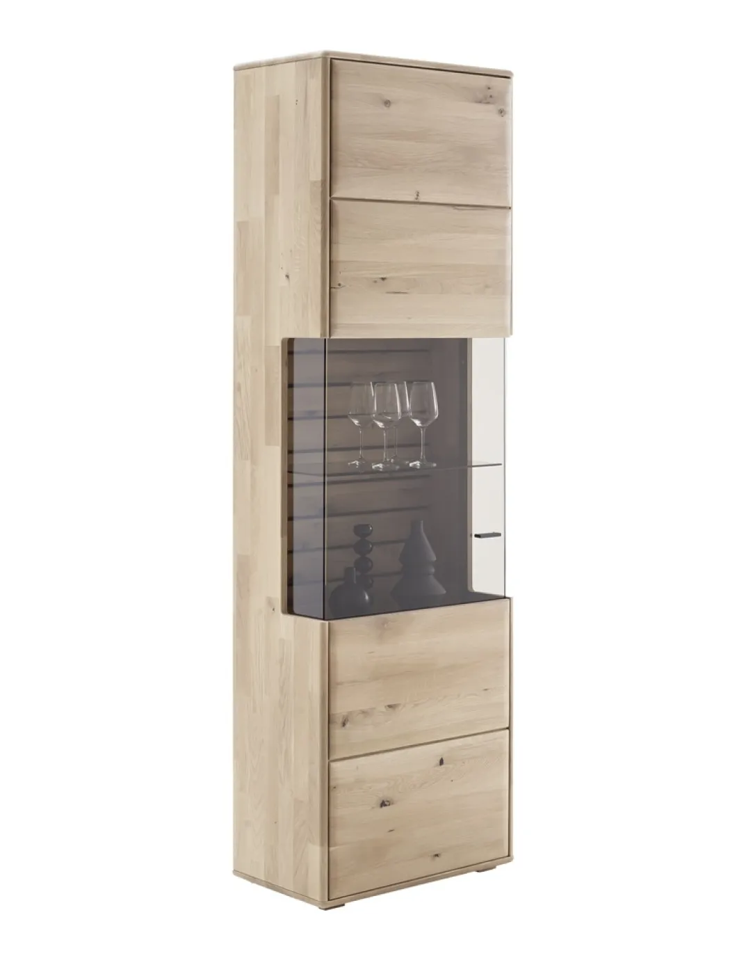 Vitrine Girona | Ast / Balkeneiche | ohne Beleuchtung