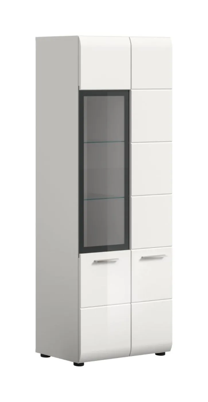 Vitrine Ice 2 | mit 2 Glasböden | weiß / schwarz