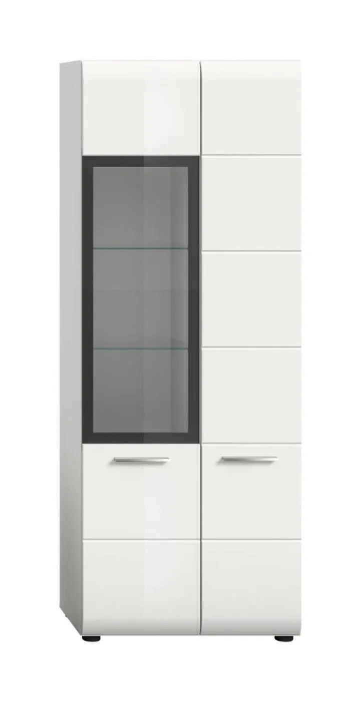 Vitrine Ice 2 | mit 2 Glasböden | weiß / schwarz