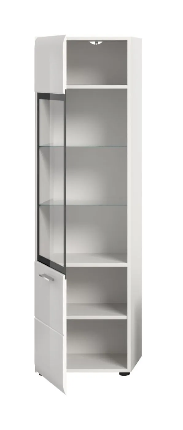 Vitrine Ice | mit 2 Glasböden | weiß / schwarz