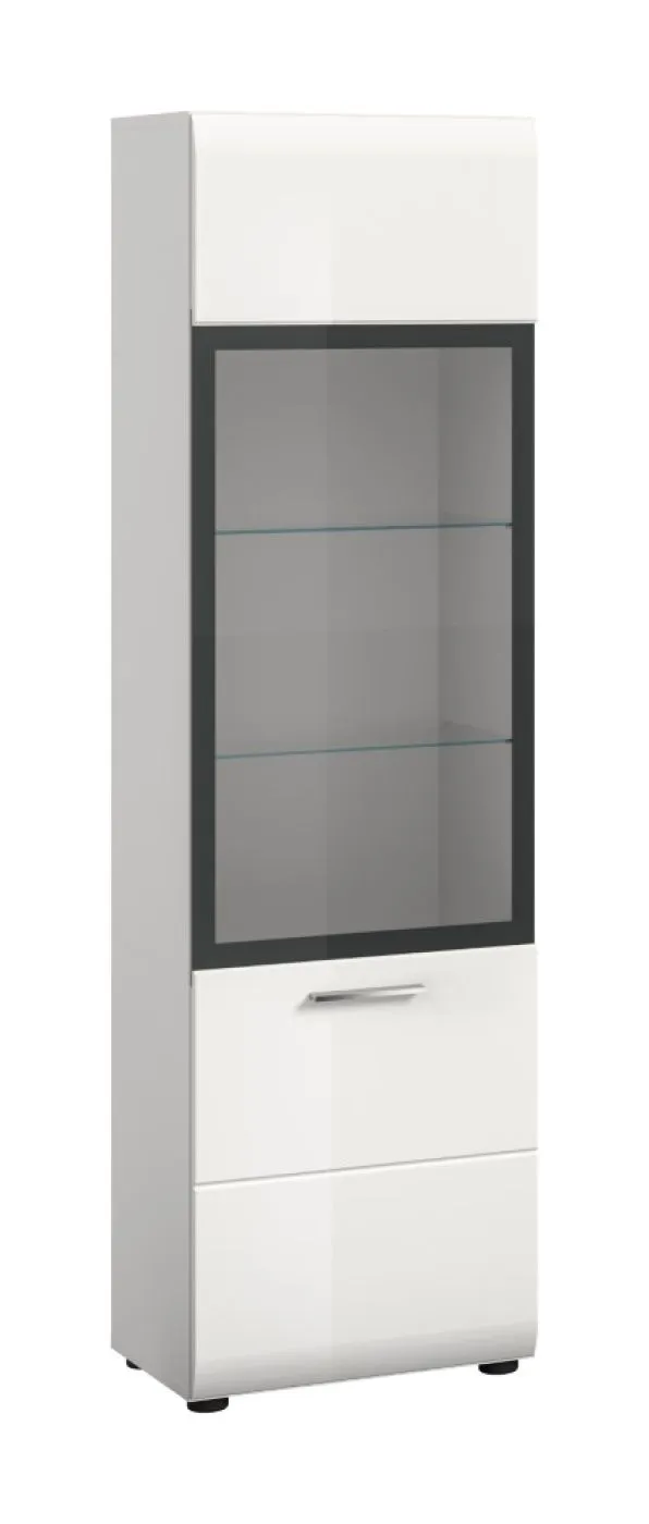 Vitrine Ice | mit 2 Glasböden | weiß / schwarz
