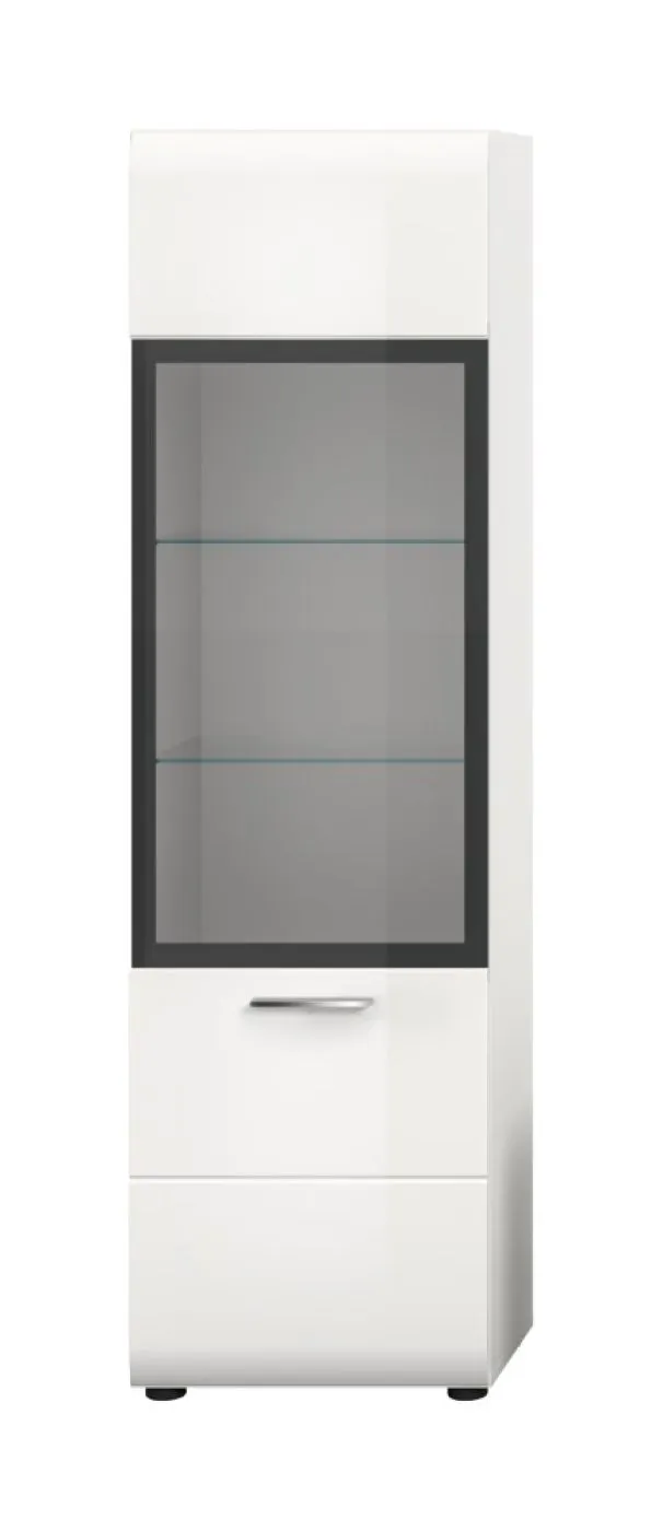 Vitrine Ice | mit 2 Glasböden | weiß / schwarz