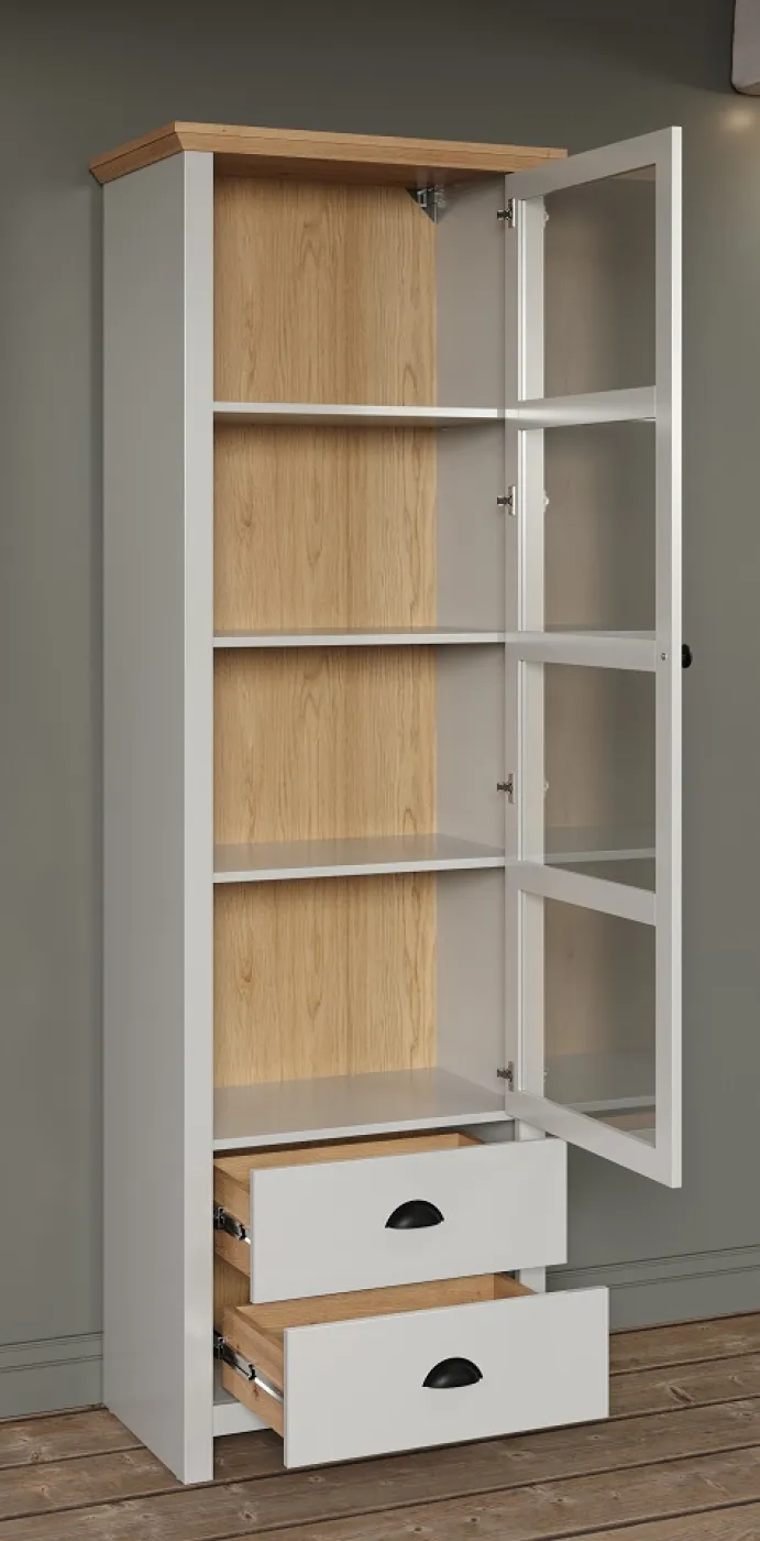 Vitrine Landside | Landhausstil | Lichtgrau / Artisan Eiche