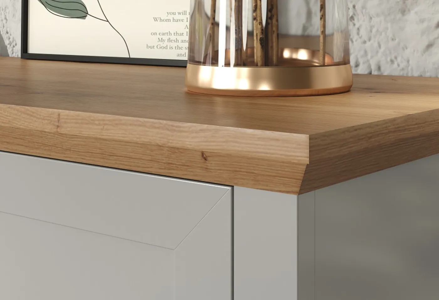 Vitrine Landside | Landhausstil | Lichtgrau / Artisan Eiche