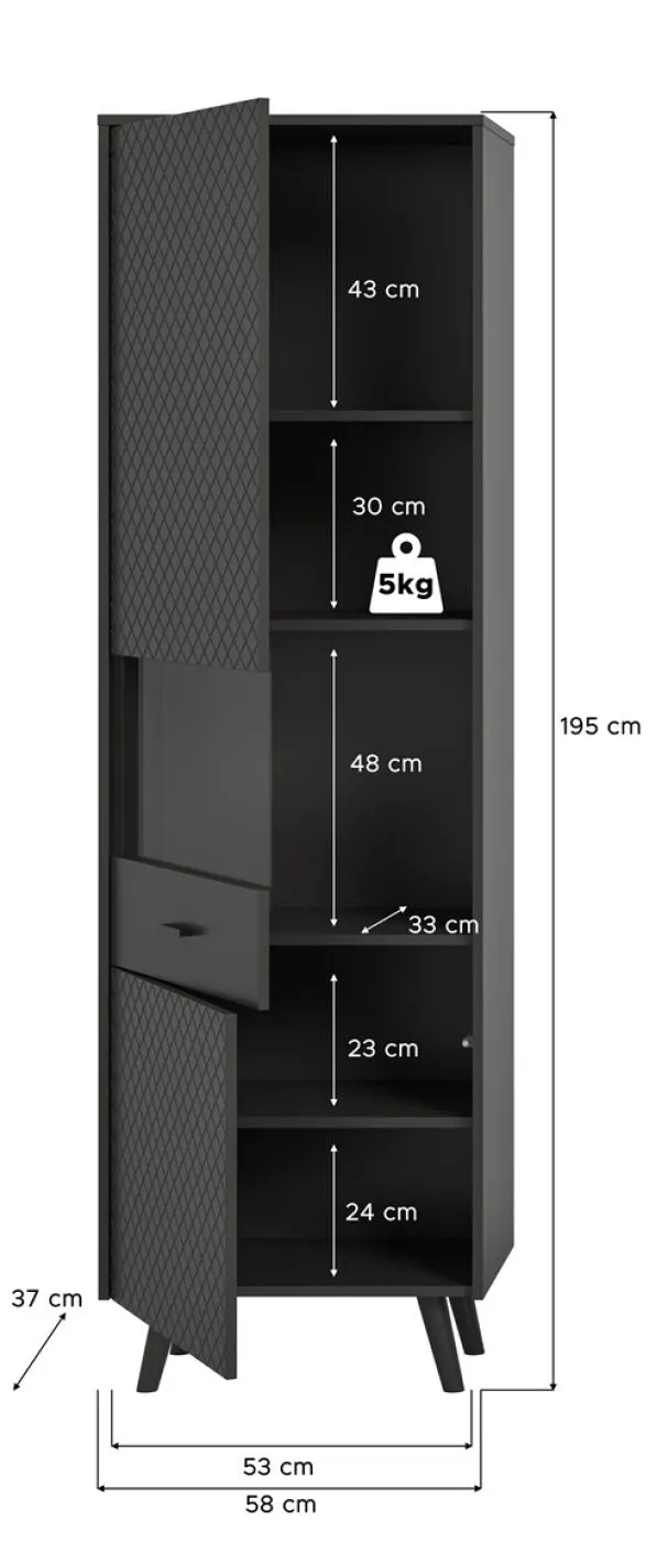 Vitrine Linea | grau