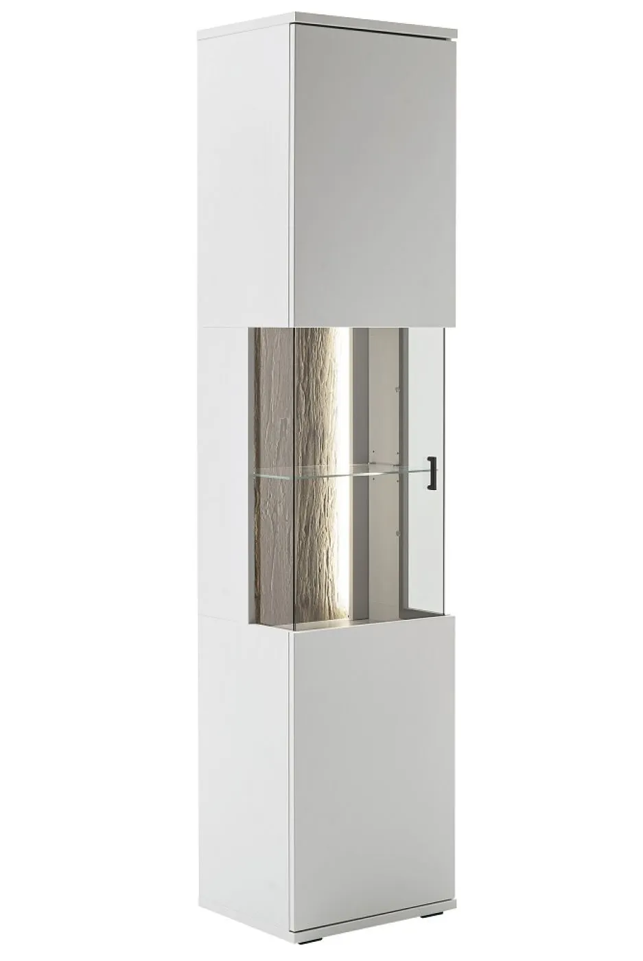 Vitrine Lissabon | Modern White | mit Bandbeleuchtung