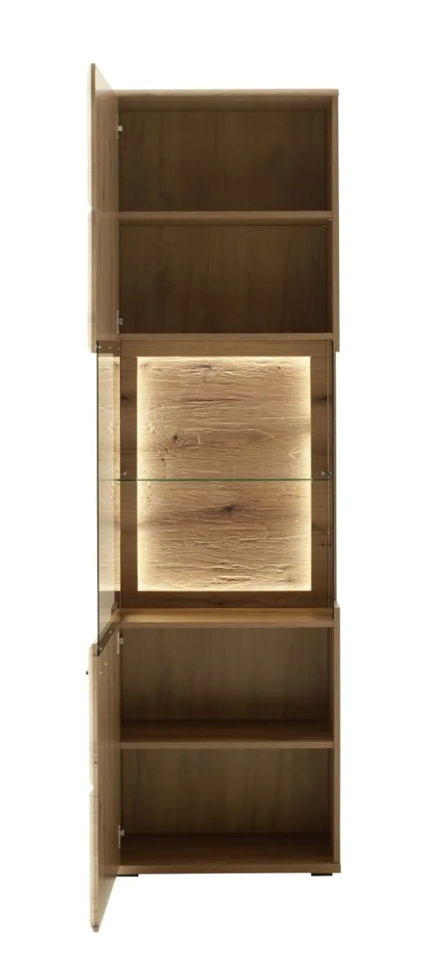 Vitrine Naxos | Eiche Evoke | LED Beleuchtung