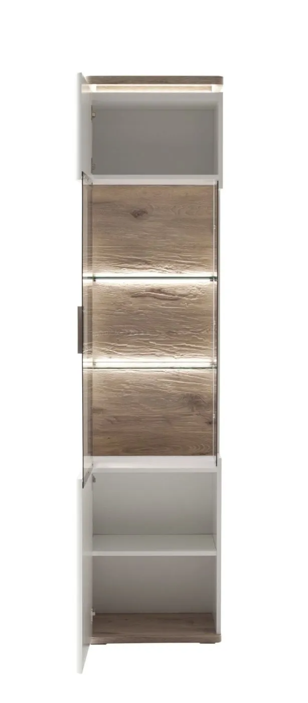 Vitrine Palermo | Soft white / Viking Oak | LED Beleuchtung