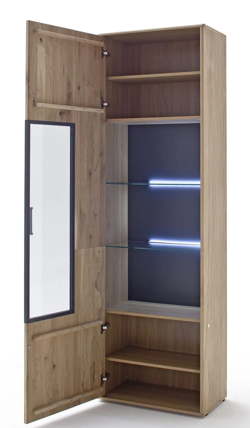 Vitrine Portland | Asteiche Bianco | LED Beleuchtung