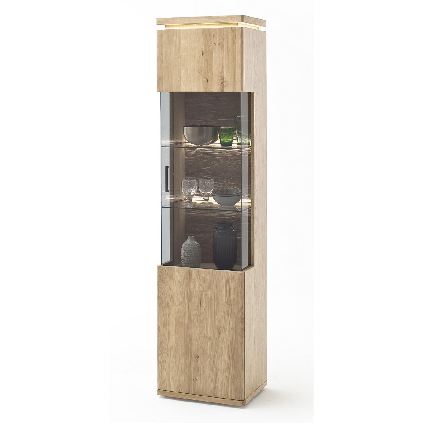 Vitrine rechts Barcelona | Balkeneiche Bianco / Eiche Bianco | inkl. LED Beleuchtung