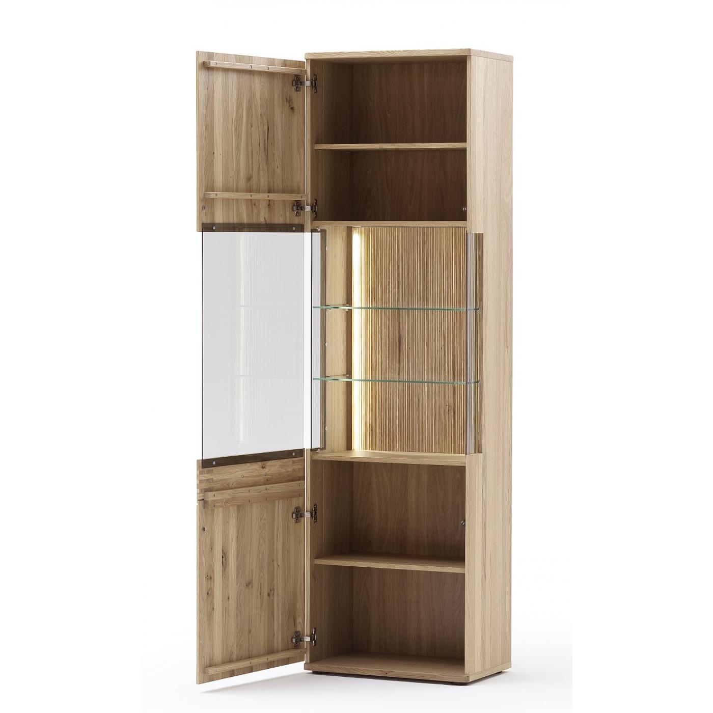 Vitrine Salvador | Balkeneiche Bianco | LED Beleuchtung