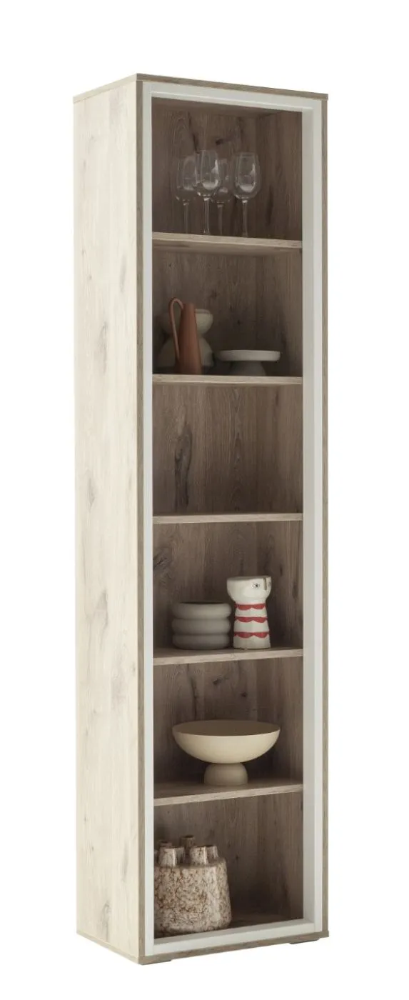 Vitrine Santerno | Soft white / Viking Oak | LED Beleuchtung