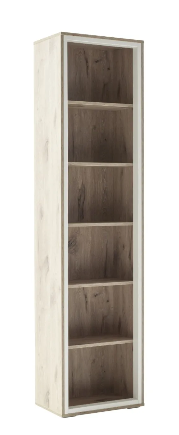 Vitrine Santerno | Soft white / Viking Oak | ohne Beleuchtung