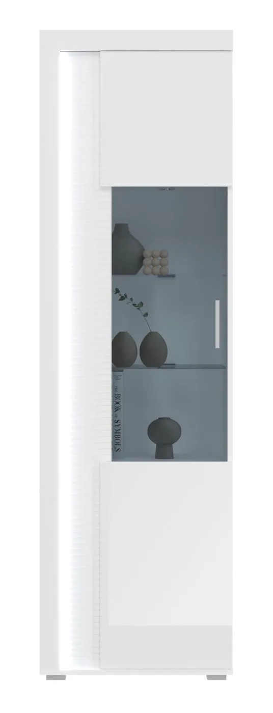 Vitrine Skylight | weiß Hochglanz | inkl. Frontbeleuchtung ohne Glasbodenclip