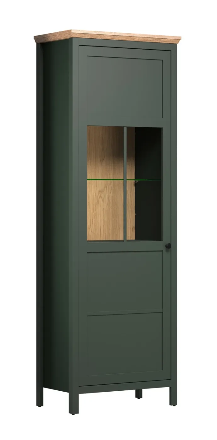Vitrine Stanton | Tannengrün / Eiche
