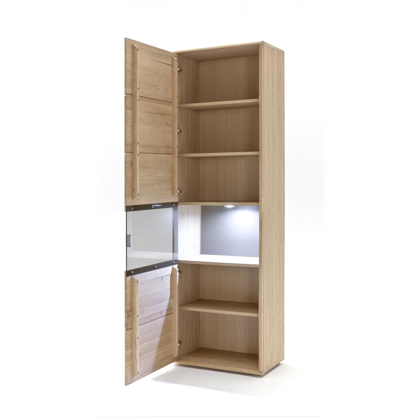 Vitrine Tarragona (L) | Eiche Bianco | LED Beleuchtung