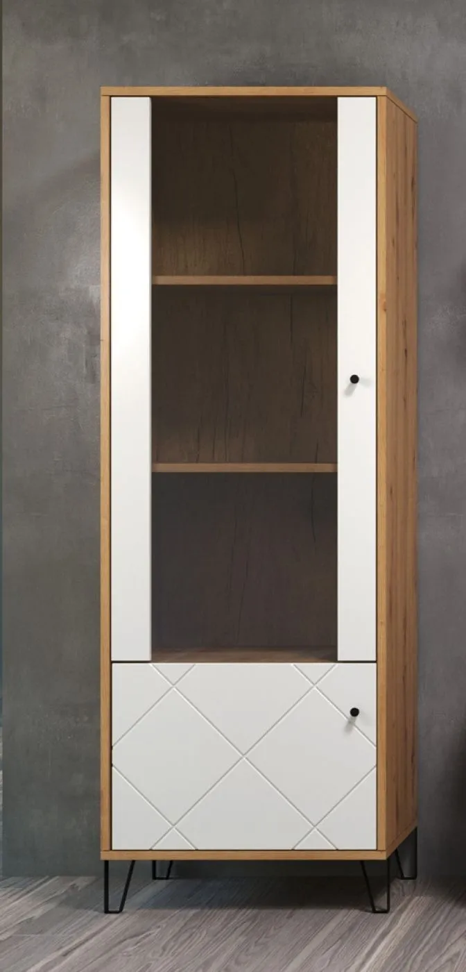Vitrine Touch | Artisan Eiche / weiß
