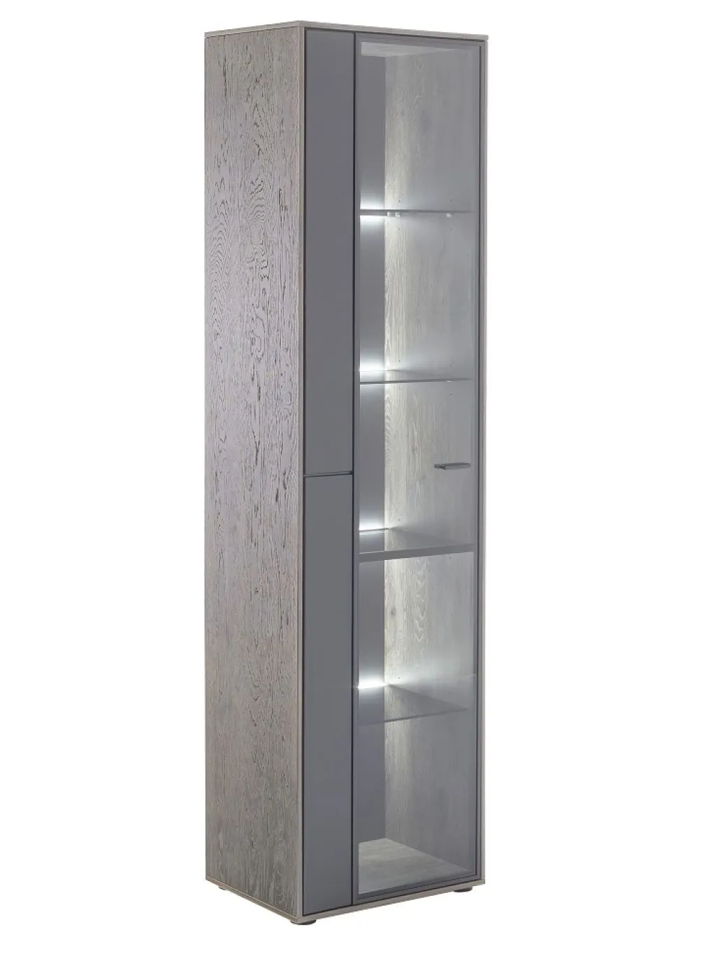 Vitrine Venezia | Softblack / Vulcano Eiche | optional LED Beleuchtung