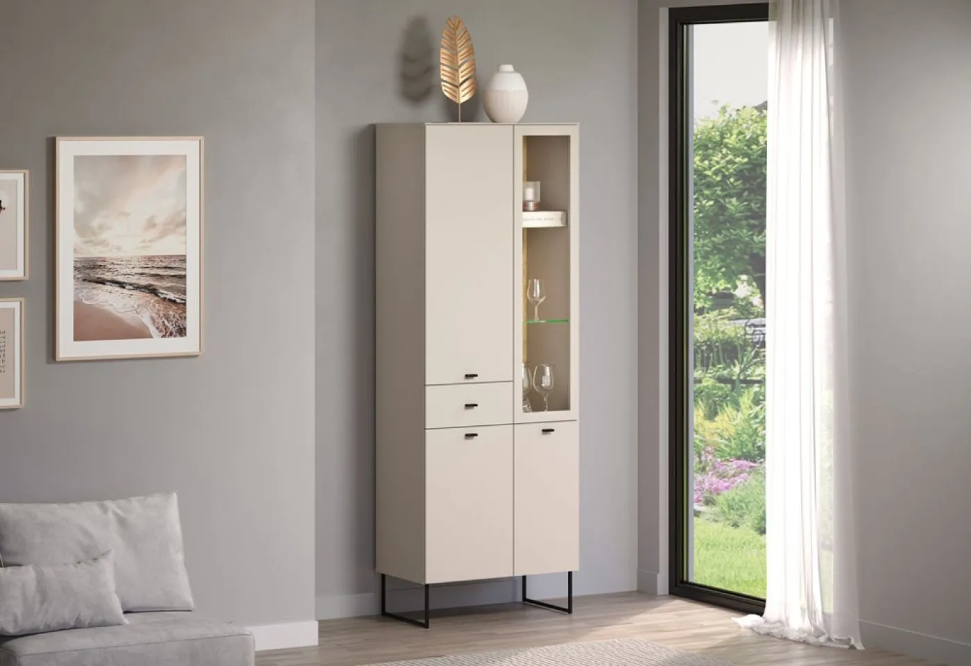 Vitrine Vitrinenschrank Bellugi, Cashmere Dekor – Ansicht 6