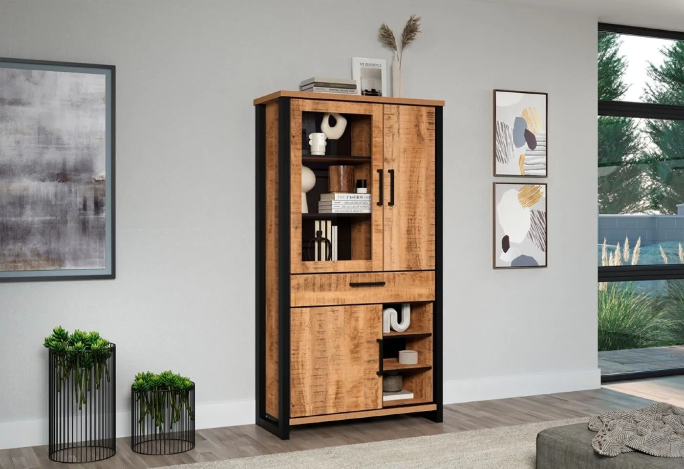 Vitrine Vitrinenschrank Enna, Mango Dekor – Ansicht 5