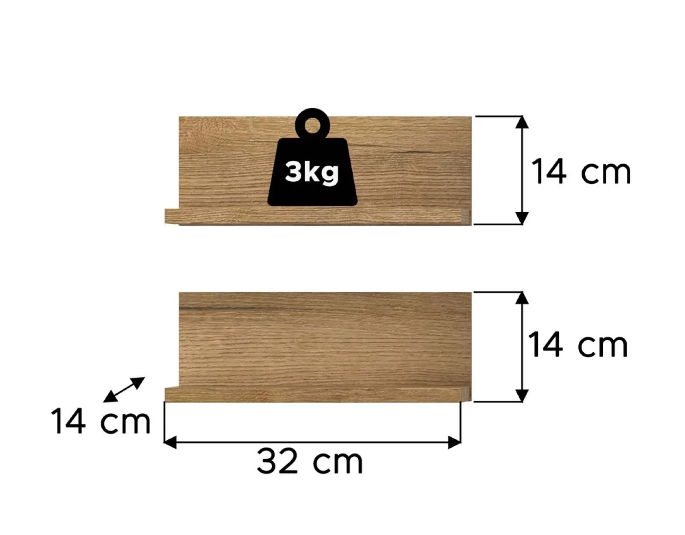 Wandboard Aqua | Evoke Oak | verschiedene Größen