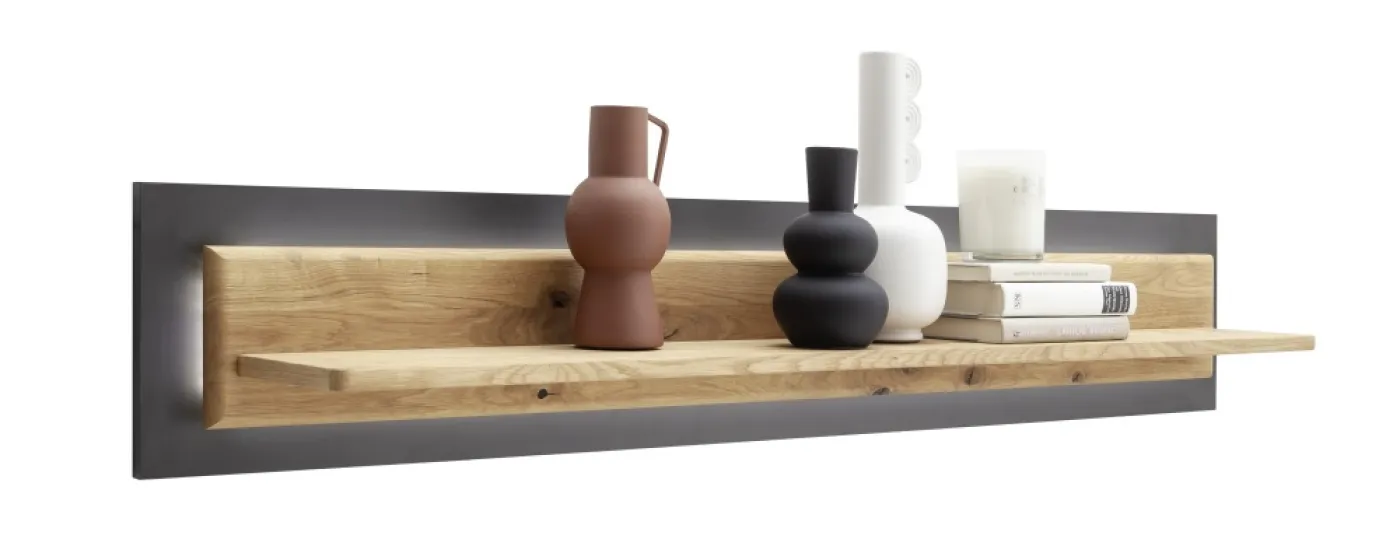 Wandboard Arezzo | Wildeiche / anthrazit ohne Beleuchtung