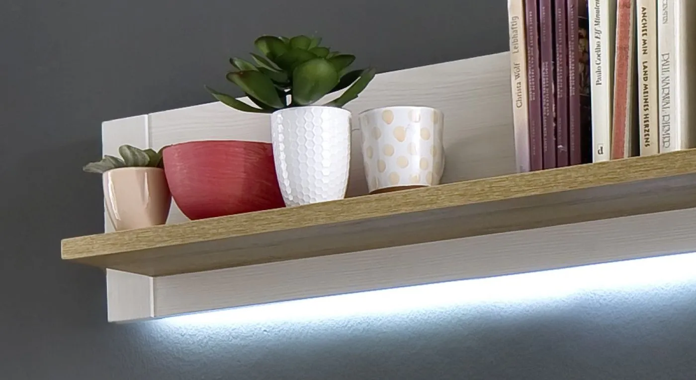 Wandboard Brixen, Weiß Pinie Dekor, Landhausstil – Ansicht 3