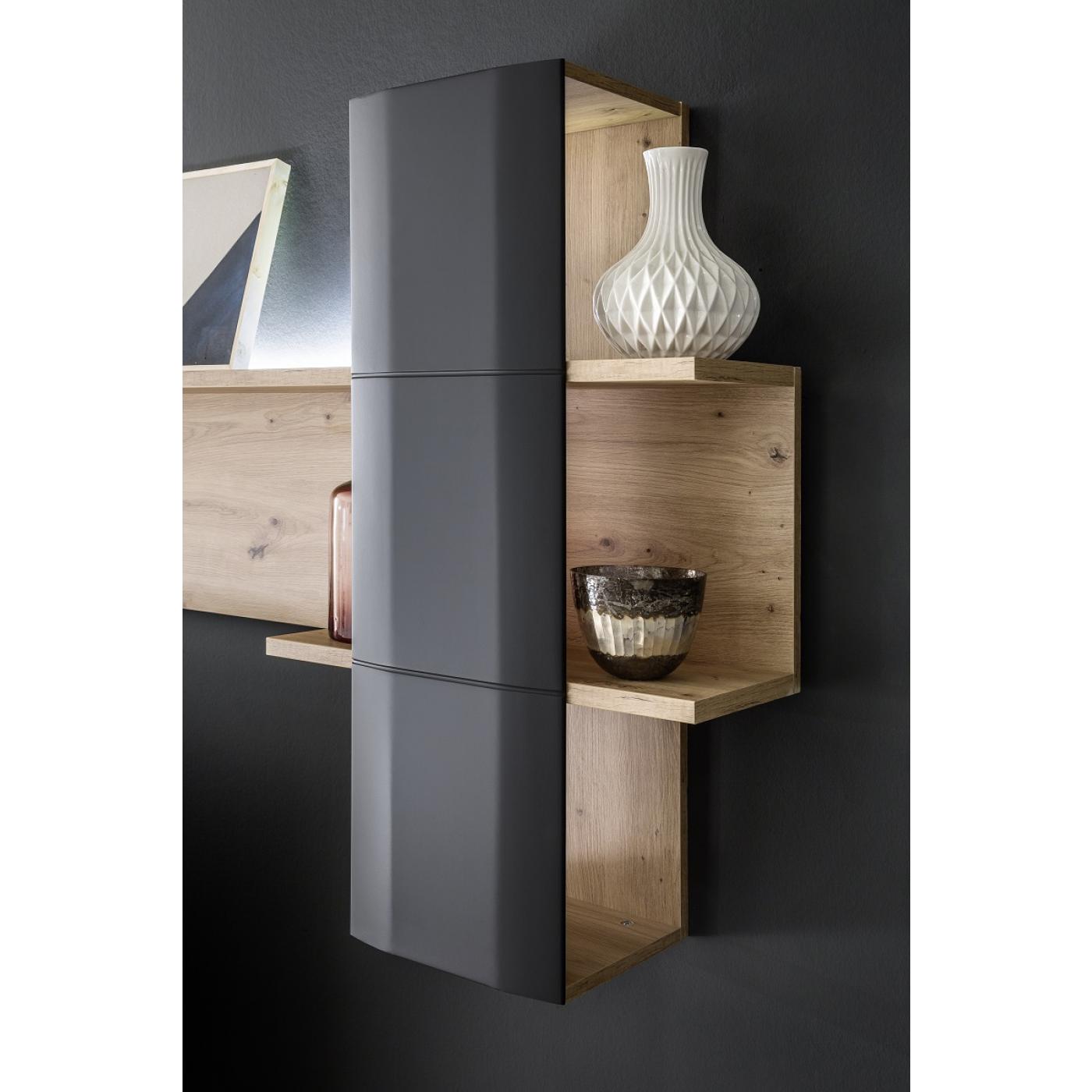 Wandboard Cordona 2 | Balkeneiche / anthrazit | LED Beleuchtung