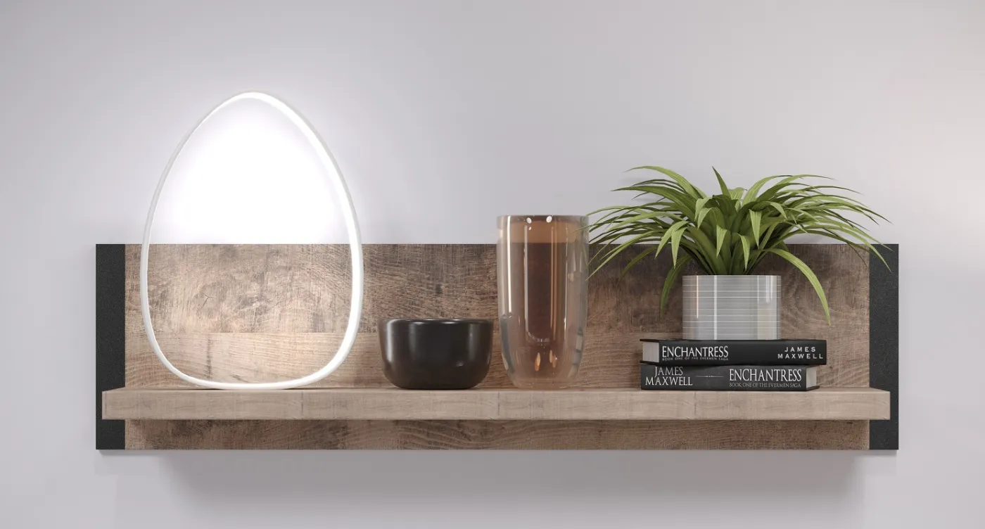 Wandboard Emile | Eiche Tabak / Schwarz