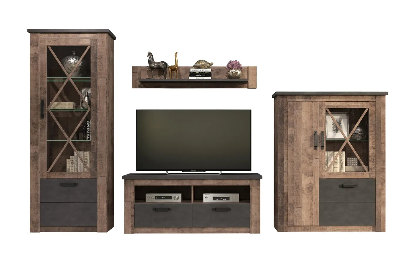 Wandboard Georgia | Eiche Tabak / Matera grau