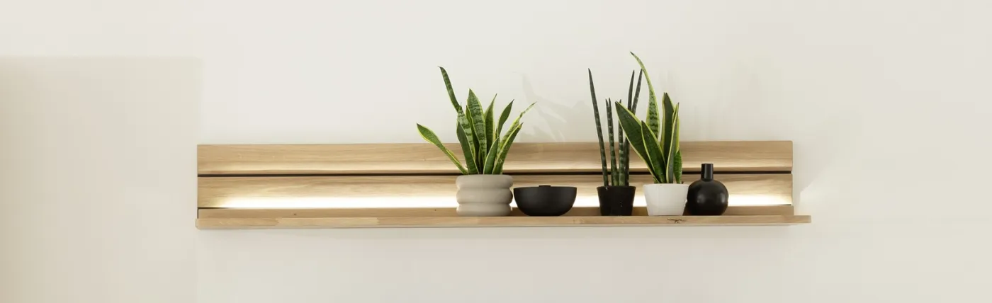 Wandboard Girona | Ast / Balkeneiche | optional LED Beleuchtung