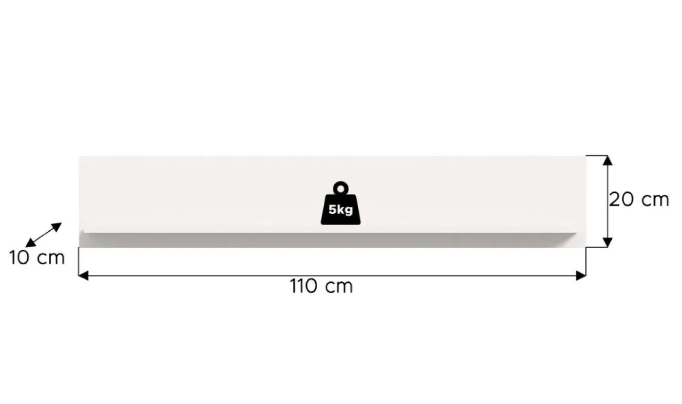 Wandboard Ice | mit Ablageboden | weiß