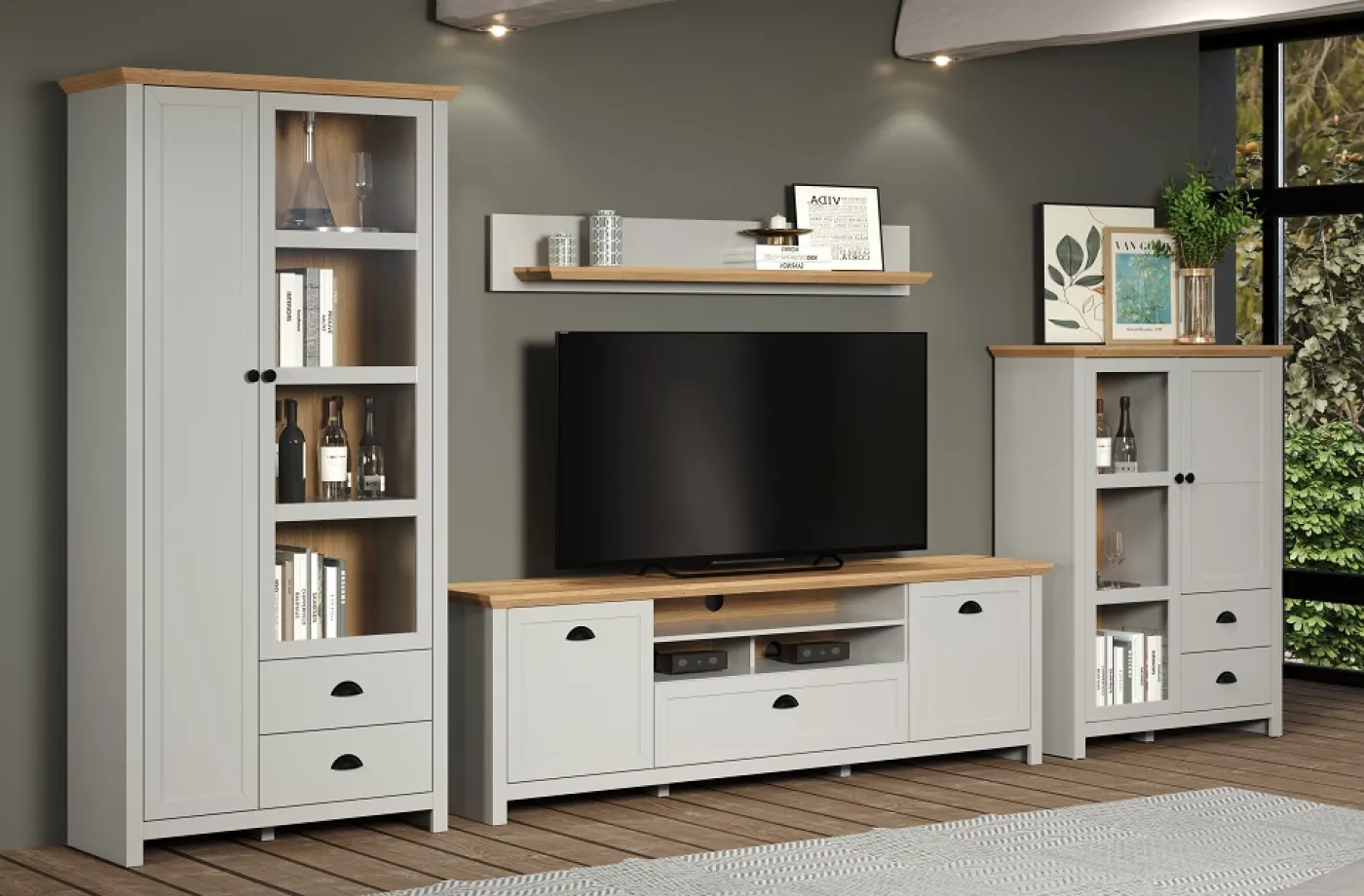 Wandboard Landside | Lichtgrau / Artisan Eiche | Landhausstil