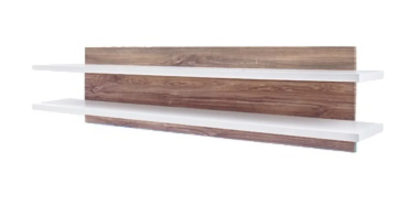 Wandboard Luzern | weiß Hochglanz / Sterling Oak | LED Beleuchtung ohne Beleuchtung