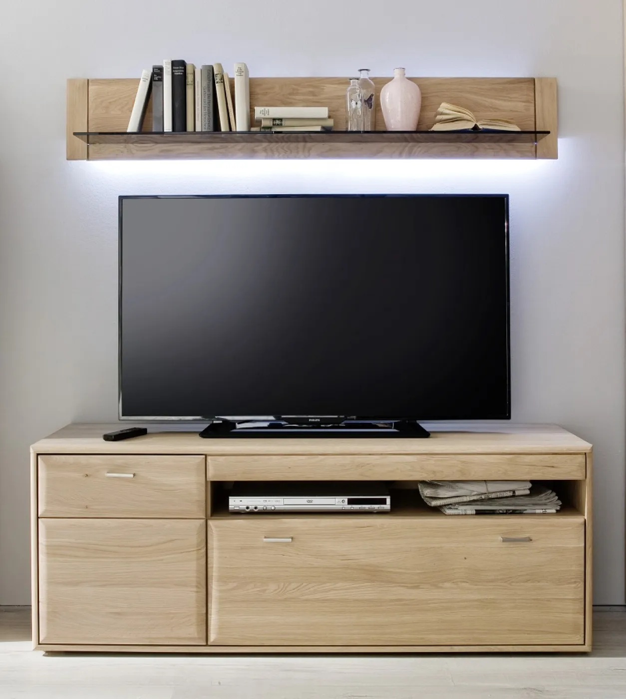 Wandboard Tarragona | Eiche Bianco | LED Beleuchtung ohne Beleuchtung