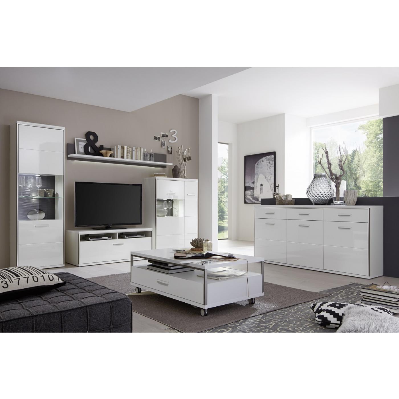 Wandboard Trento 2 | weiß Hochglanz | LED Beleuchtung